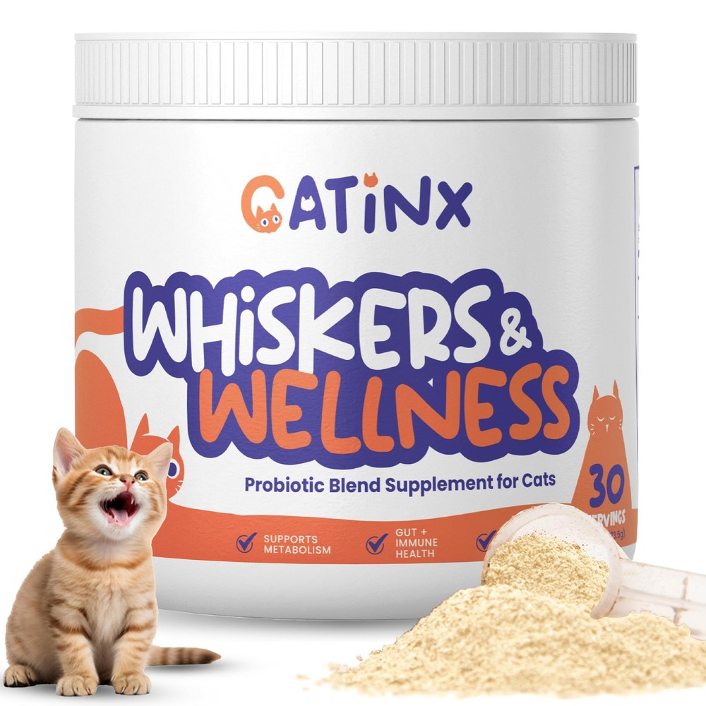 Whiskers & Wellness Probiotic Blend  Digestive Support for Cats, Metabolic He...