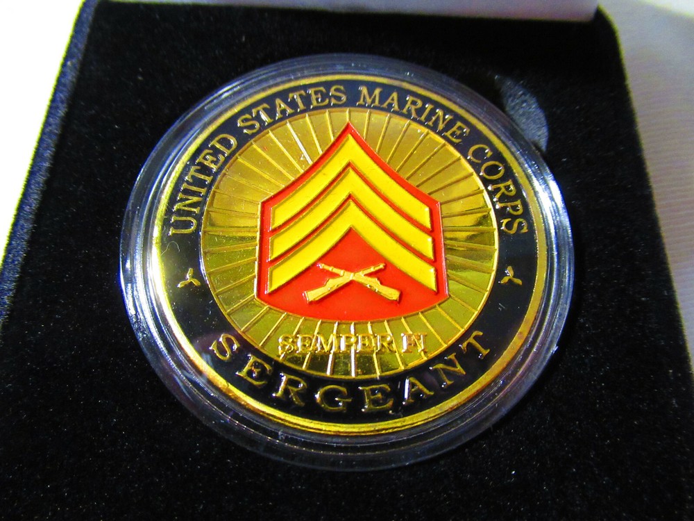 US MARINE CORPS " SERGEANT " Challenge Coin w/ Presentation Box