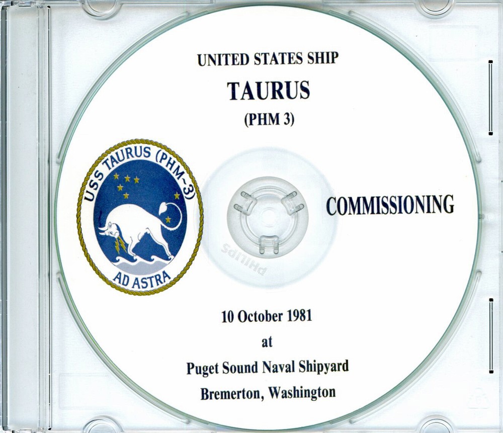 USS Taurus PHM 3 Commissioning Program 1981 United States Navy Plank Owners