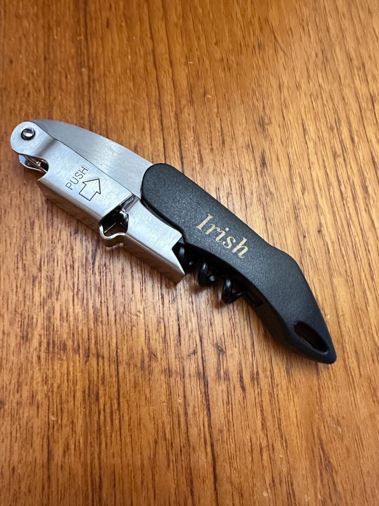 IRISH/HALMS Premium Waiters Corkscrew Wine Key Opener