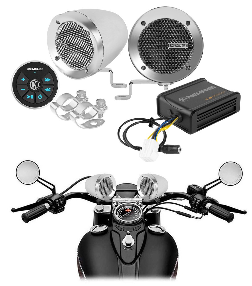 Memphis Bluetooth Motorcycle Audio Handlebar Speakers For Honda Shadow