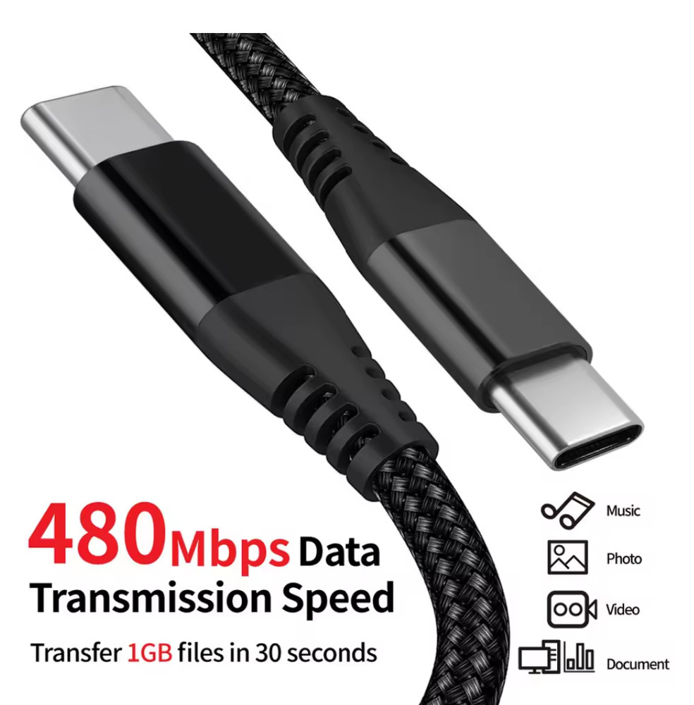 USB-C to USB-C 60w Micro Braided 1m Cable!