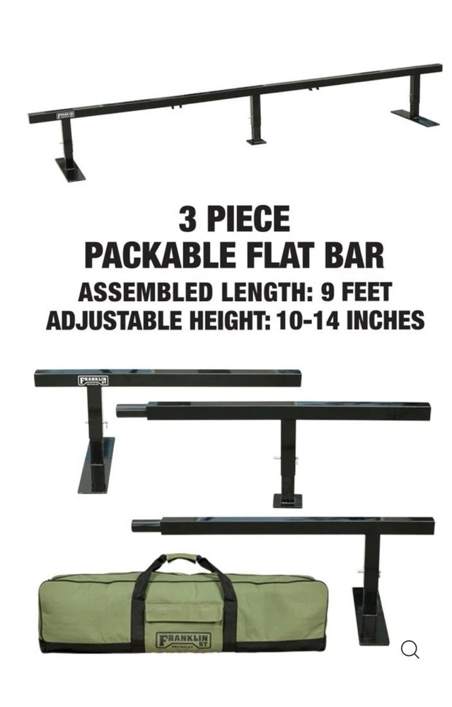 FRANKLIN ST. OBSTACLES PACKABLE FLAT BAR RAIL 9′ BLACK