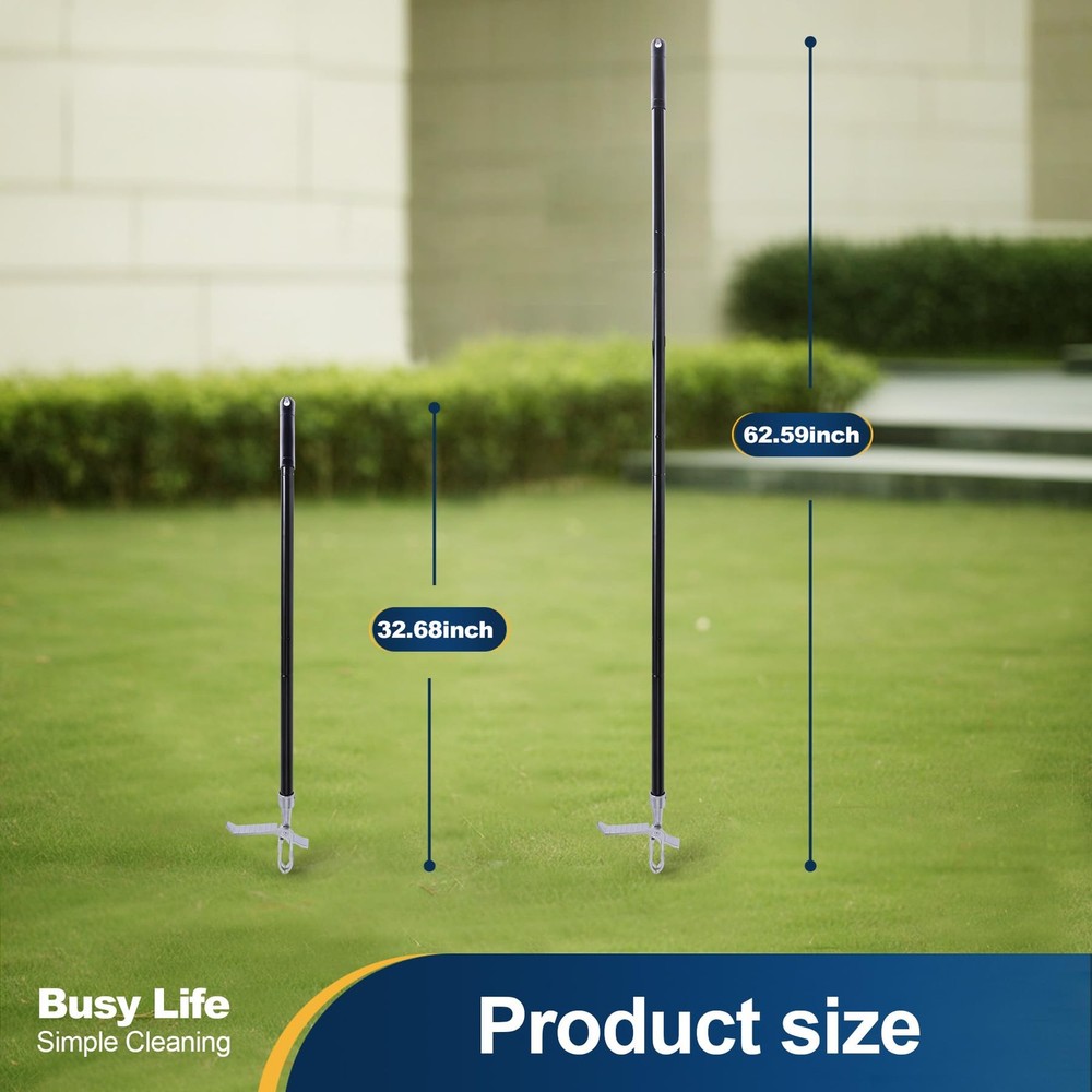 Weed Puller Tool Stand Up Weed Remover Tool with 4 Claw Steel Head Weeder Too...