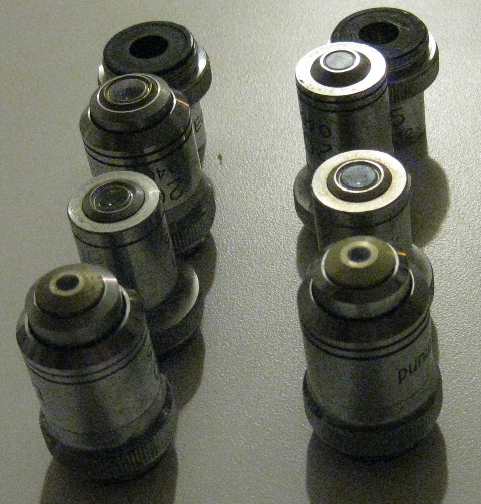 Two Sets Edmund 40X 20X 10X 5X Microscope Objective Lens Lot Used