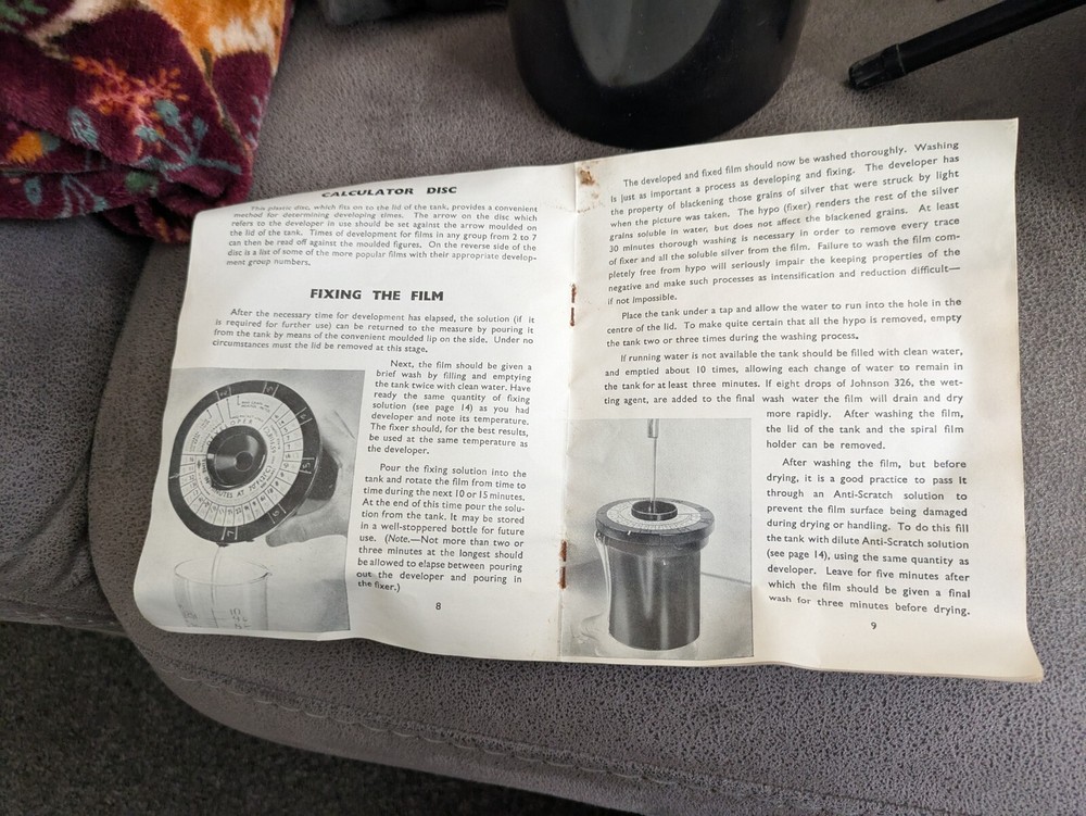 Developing Tank, Johnson's Vintage Universal Developing Tank, Adjustable Reels