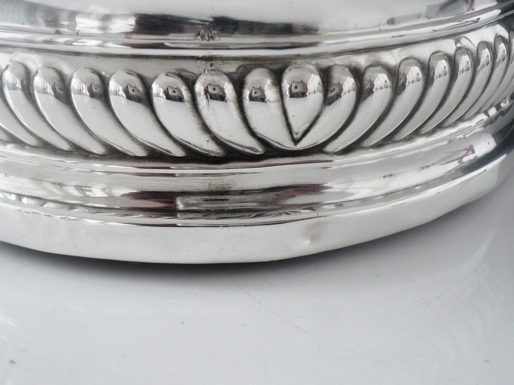 Pair Antique Sterling Silver Bottle Wine Coasters, John & Thomas Settle 1814