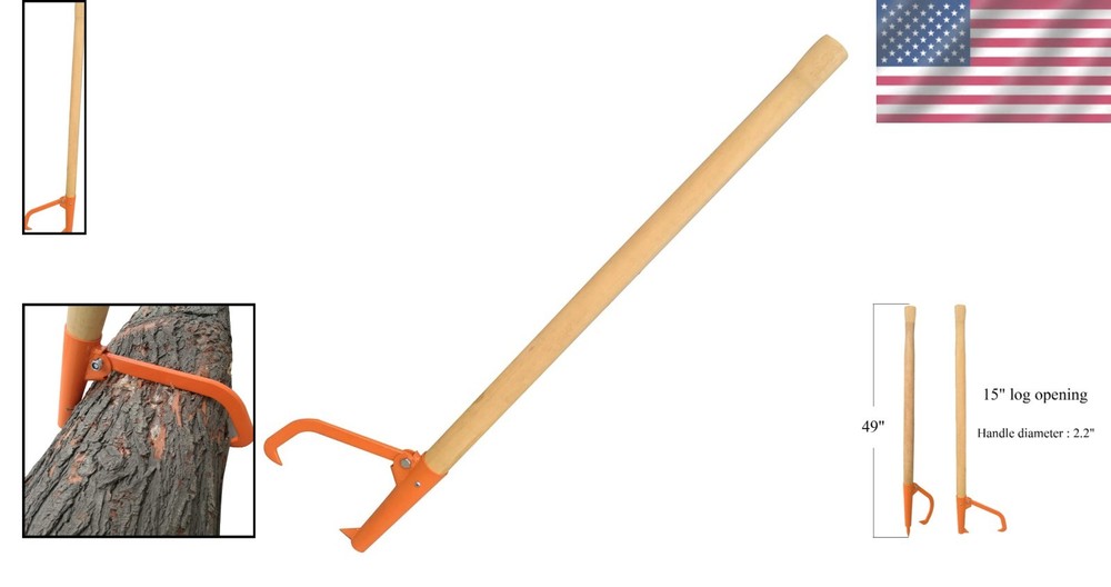 Peavey Cant Hook - 49” Ergo Log Roller Tool with Hardwood Handle, Retractable
