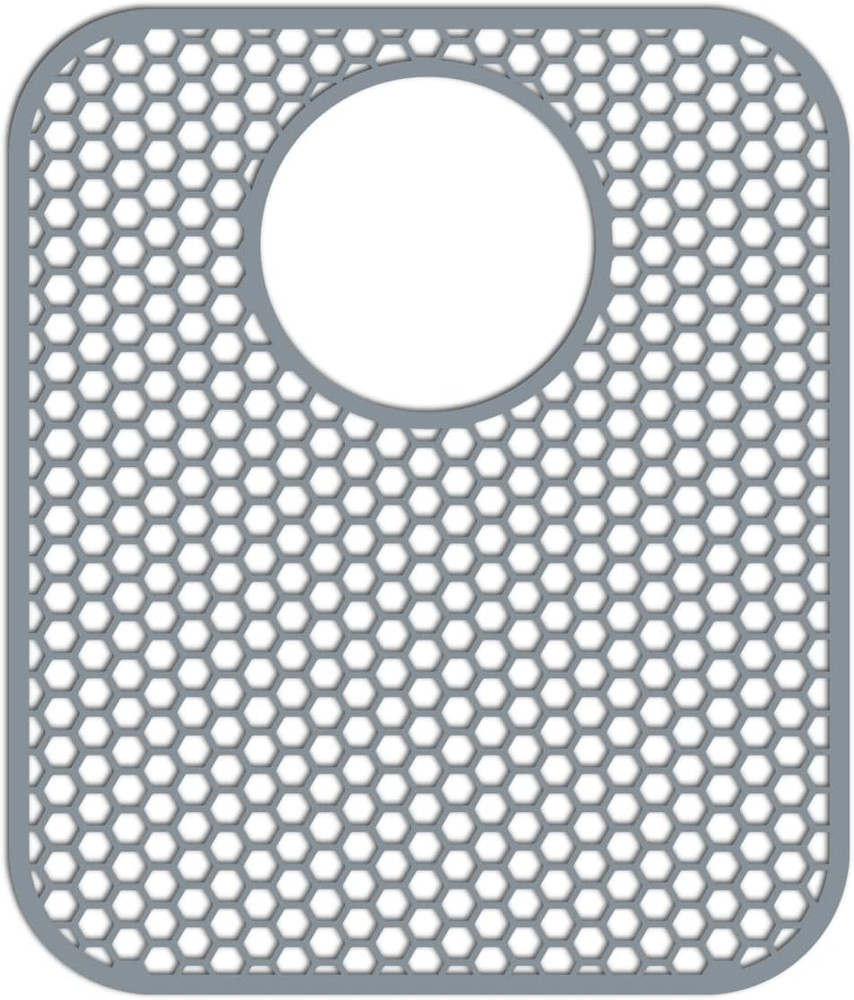 Silicone Kitchen Sink Protector Mat with Rear Drain - 13.58''X 11.6'' Kitchen Si
