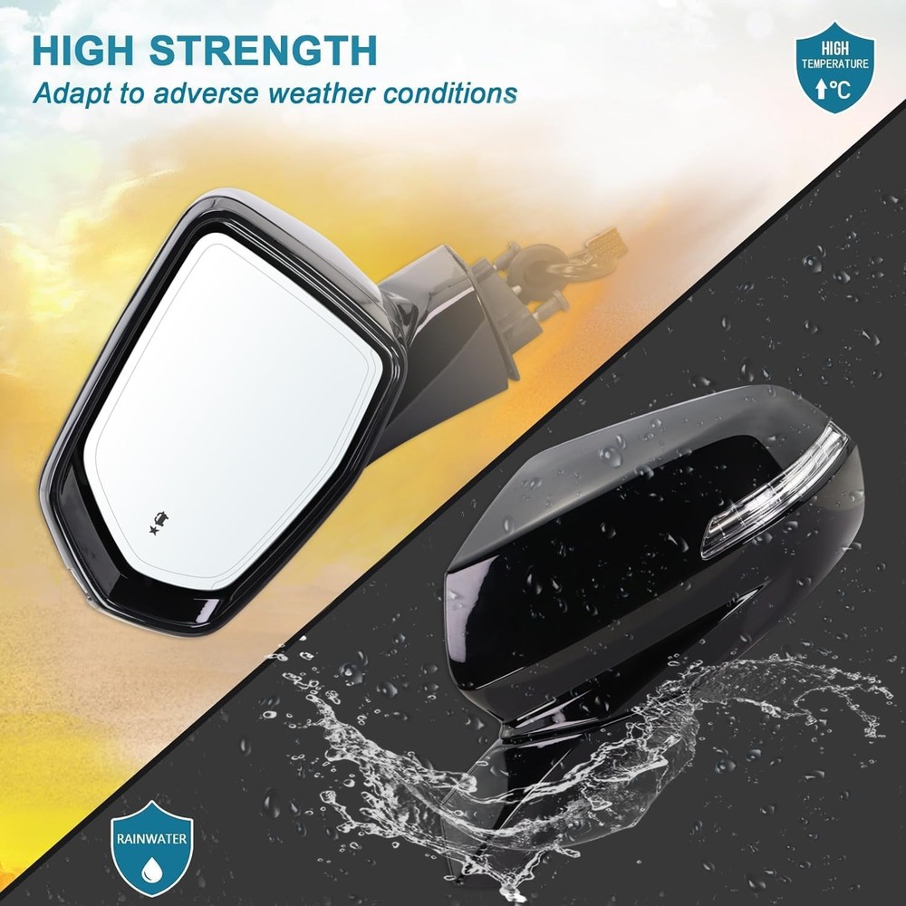 Left Driver Side Mirror Compatible with 2019-2026 Chevy Blazer with Manual Foldi
