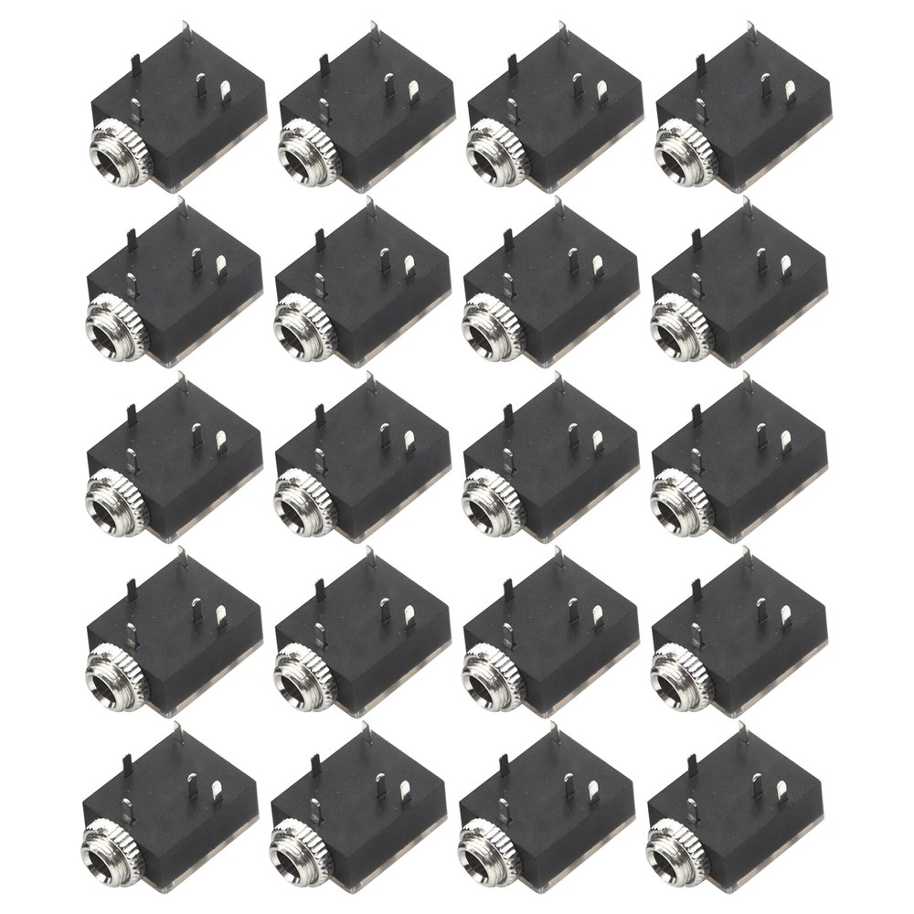 20 Pcs 5 Pin 3.5mm Audio Mono Jack Socket PCB Panel Mount for Headphone G