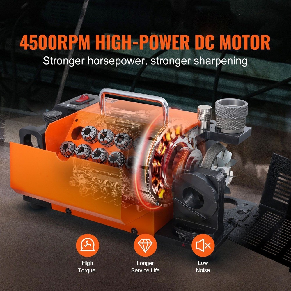 3-13mm Drill Bit Sharpener Grinder with 11 Collets & Precision Sharpening