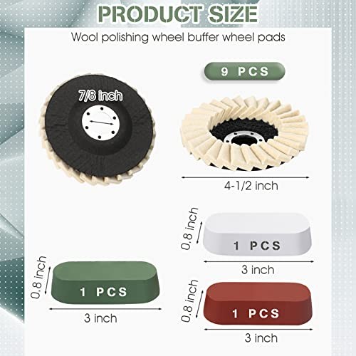 12 Pcs Angle Grinder Buffing Wheel Stainless Steel Polishing Kit Include 9