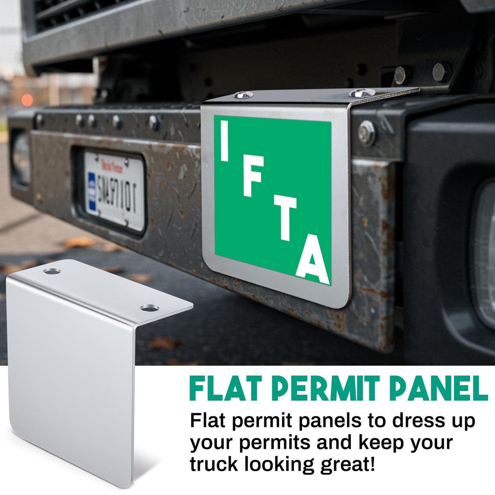 Universal 4" x 4" Chrome Permit Panel Holder for IFTA, DMV, Parking Passes