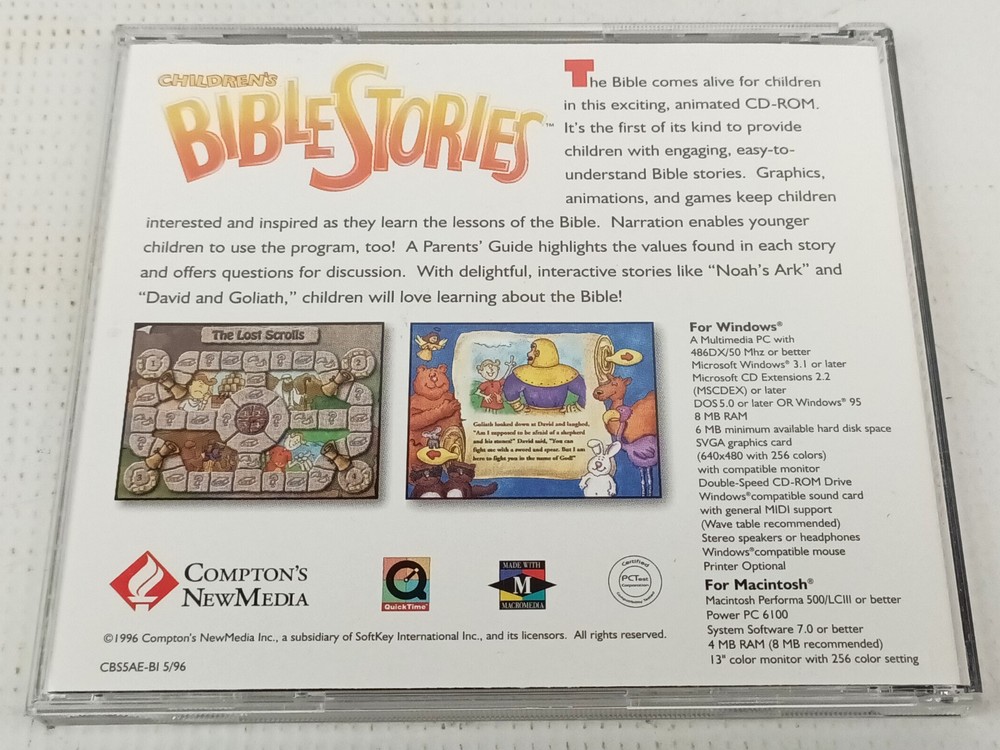 Comptons Bible Collection 3 CD-ROMs Windows Interactive Bible Multimedia Stories