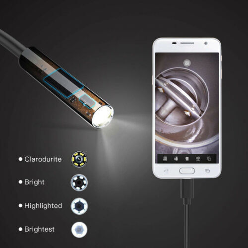 HD 6LED Snake Endoscope Borescope 7mm Inspection USB Camera Scope For Android/PC