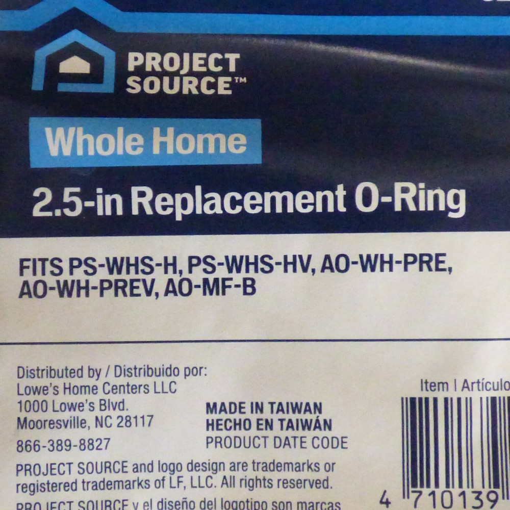 Project source Whole Home 2.5-inch Replacement O-Ring #5225370