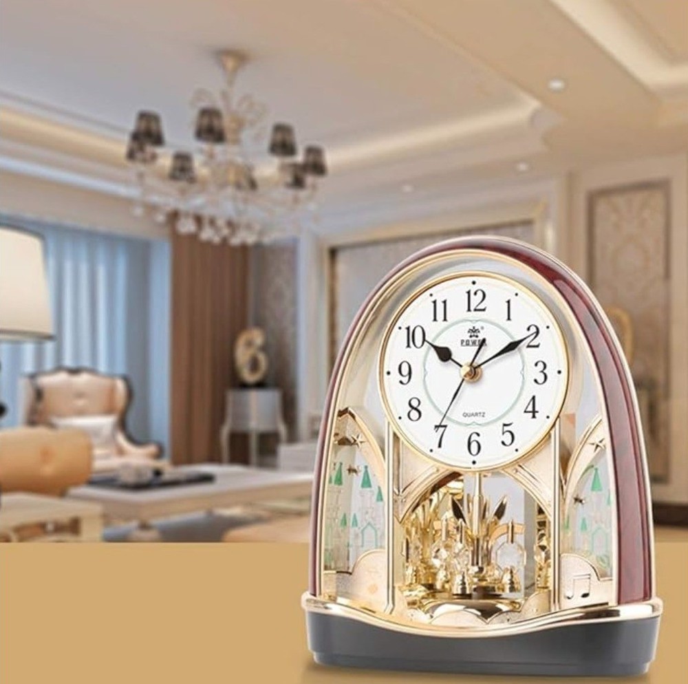 Silent Table Clock Swivel Pendulum Desktop Clock
