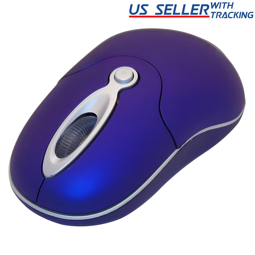Mini Wireless Mouse with USB Receiver for Laptop PC Computer, Blue