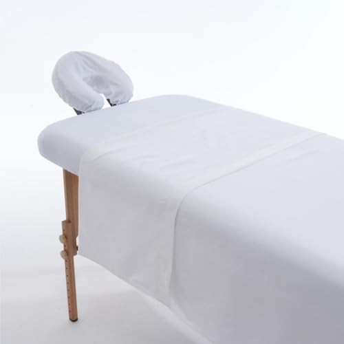 Massage Table Cover Set, Microfiber Material, Pocket-Style Blanket White