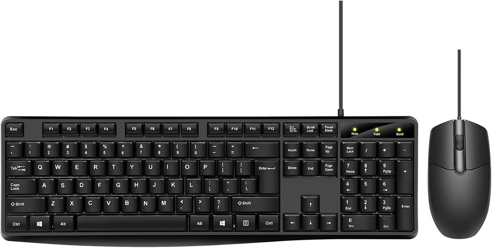 Quiet Low-Profile Ergonomic Keyboard and High-Precision Optical Mouse Combo