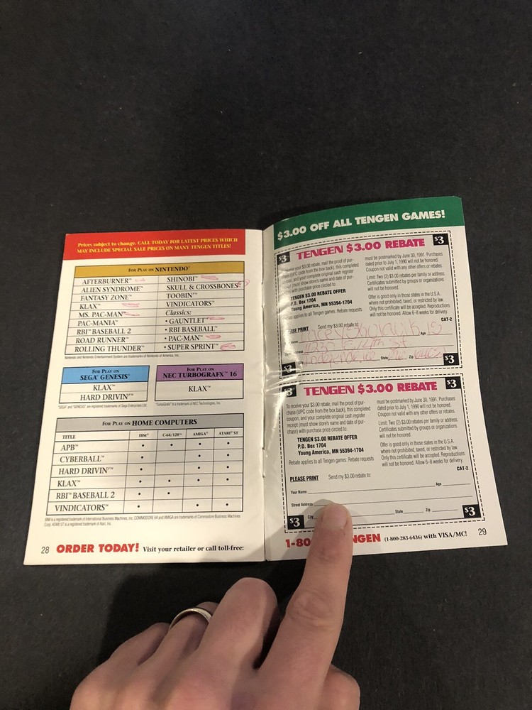 Tengen mailer Insert Catalog