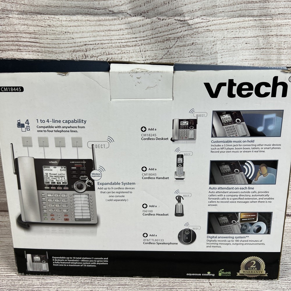 VTech CM18445 4-Line Small Business System Main Console with Answering System