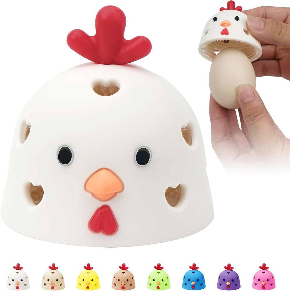 Creative Chicken-Shaped Egg Washer & Scrubber – Silicone Egg Cleaning Brush