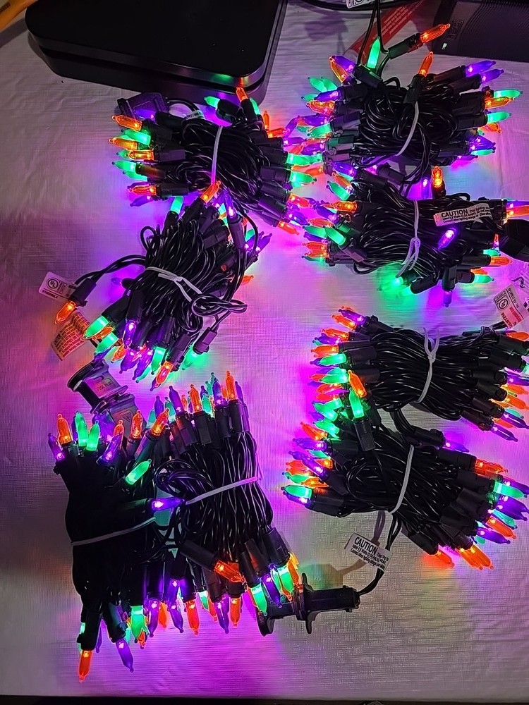 4 Pack- Hyde and Eek! 100 LED Multicolor Mini string Lights Halloween decor