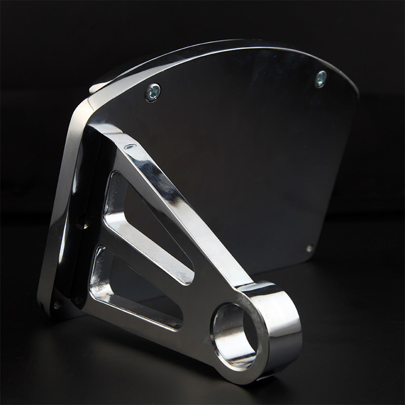 Motorcycle Chrome Side Axle Mounted License Plate Assembly LED Tail Brake Light