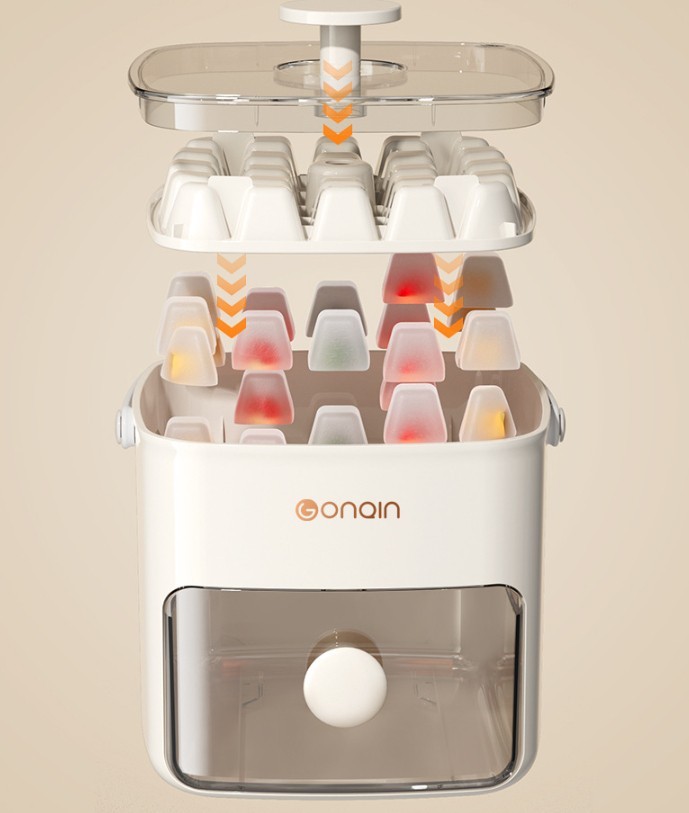 Ice Cube Tray with Lid & Bin Ice Maker