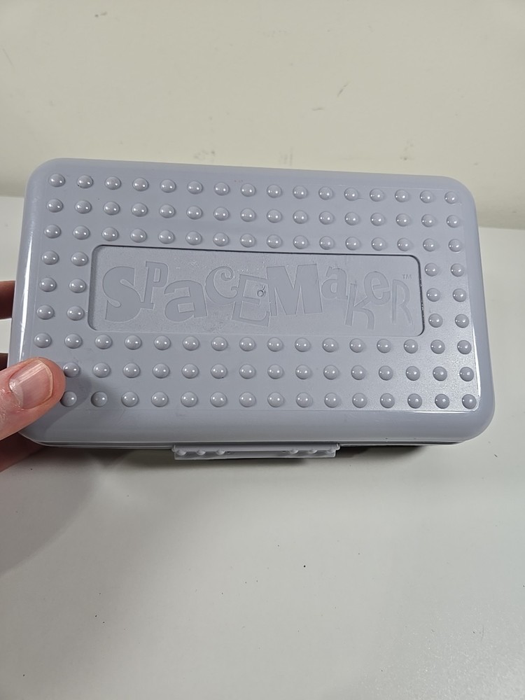 Vintage Spacemaker Long Pencil Case Storage Box Gray