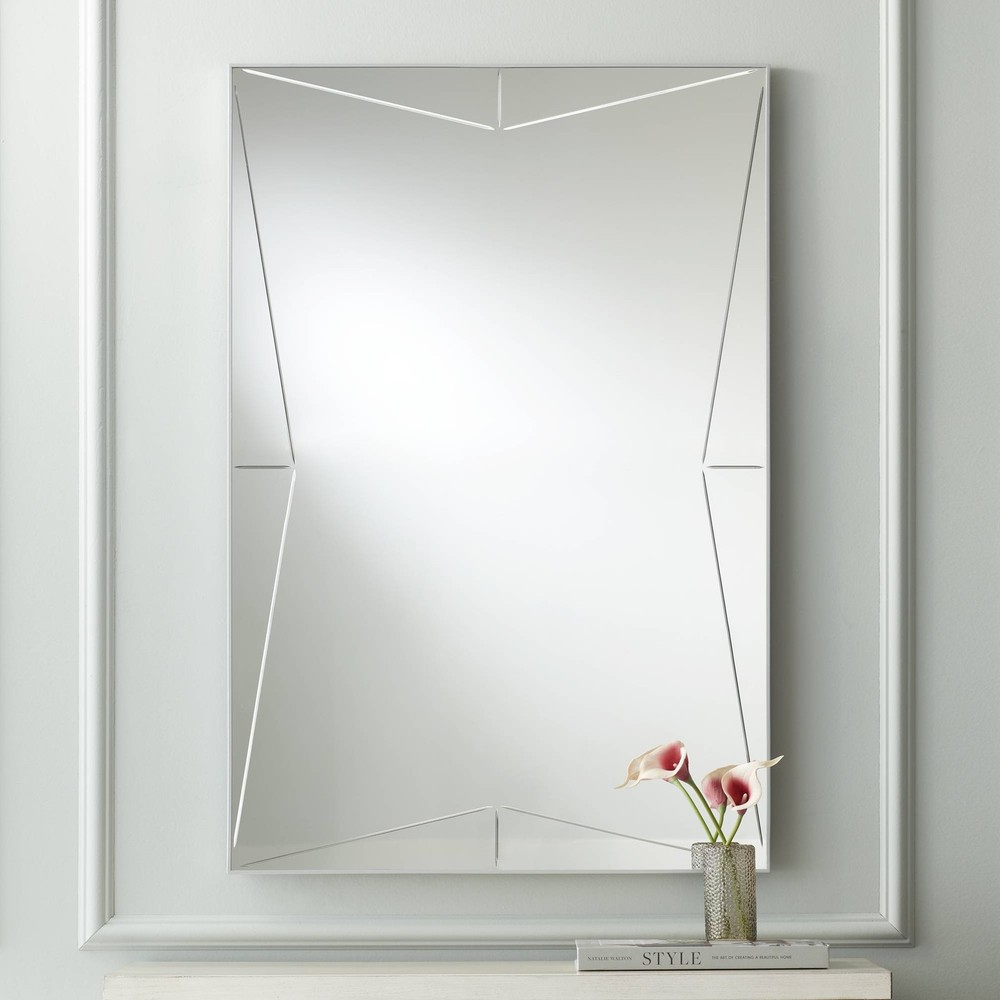 Relevei Silver 26" x 39" Rectangular Wall Mirrors Set of 2