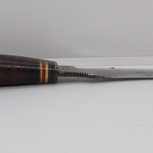 Kabar USA 1237 Hunting Knife w/ leather stack handle Only Fixed Old Vintage
