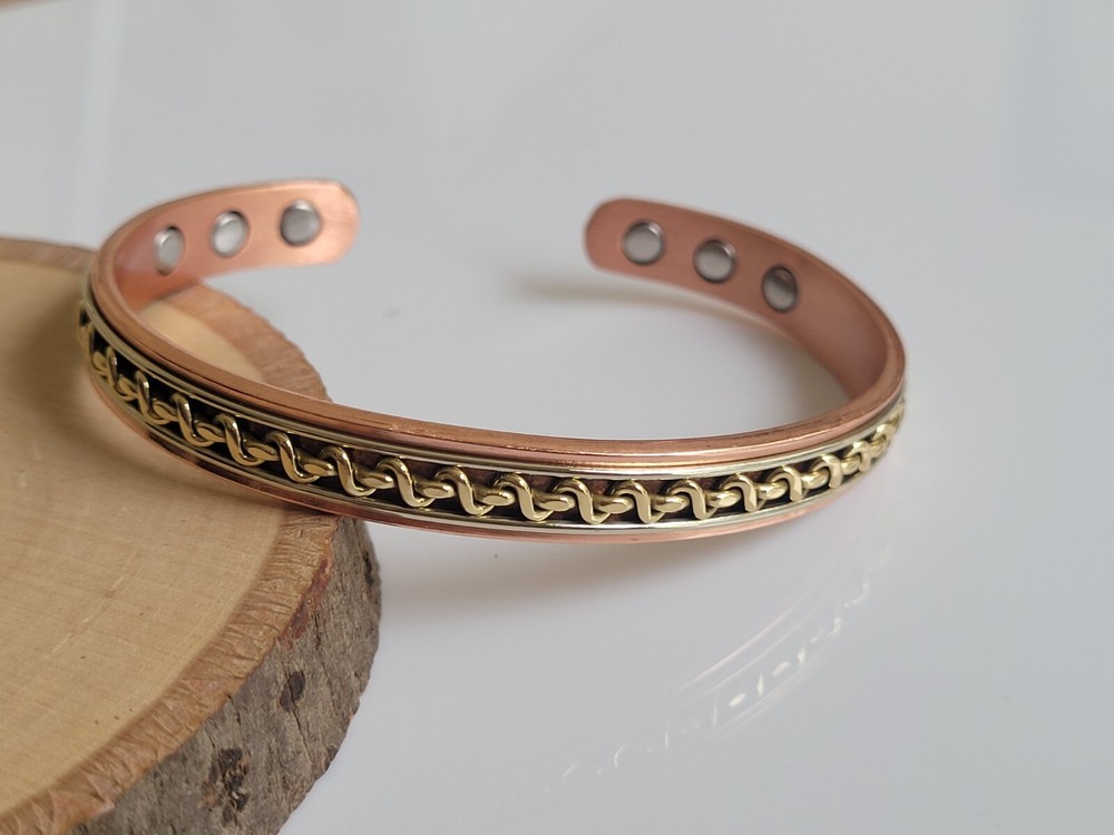 3 Pack Solid Copper Magnetic Bracelet Pure Copper Arthritis Therapy Cuff Bangle