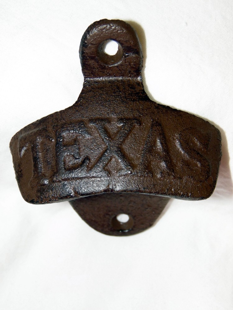 Cast Iron 'Texas' Bottle Opener - Wall Mount, Drawer or Cabinet Pull