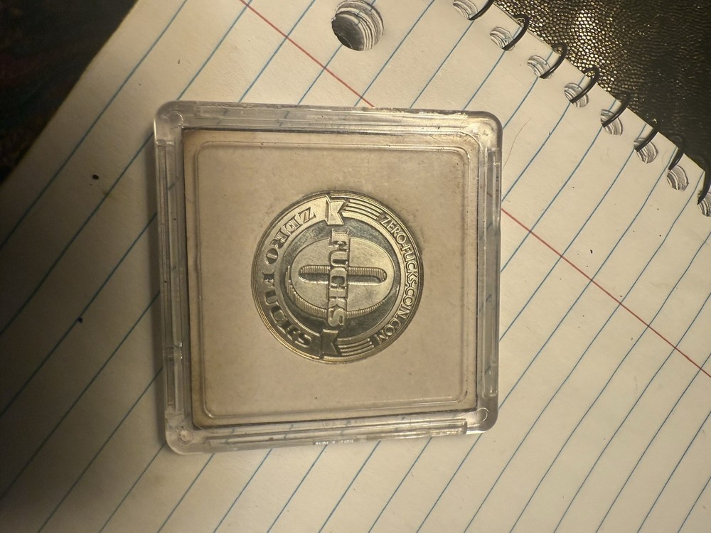 “0” Zero F**** Silver Novelty Coin In Case