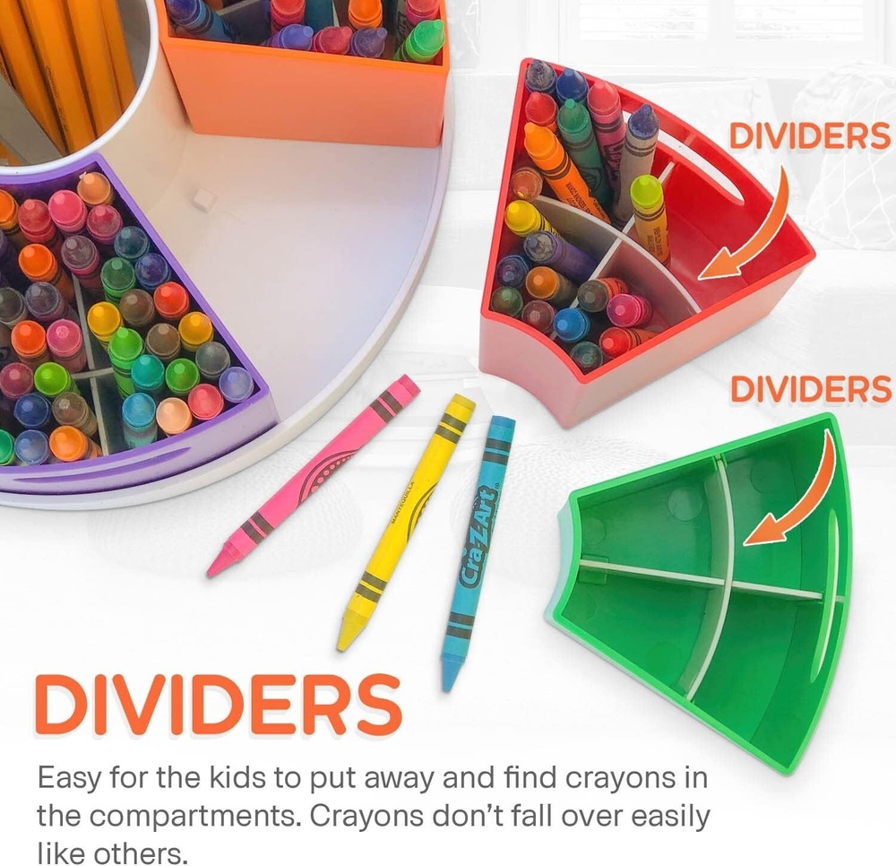 Compact Crayon Storage Caddy with Rotating Design - Perfect for Classroom Use