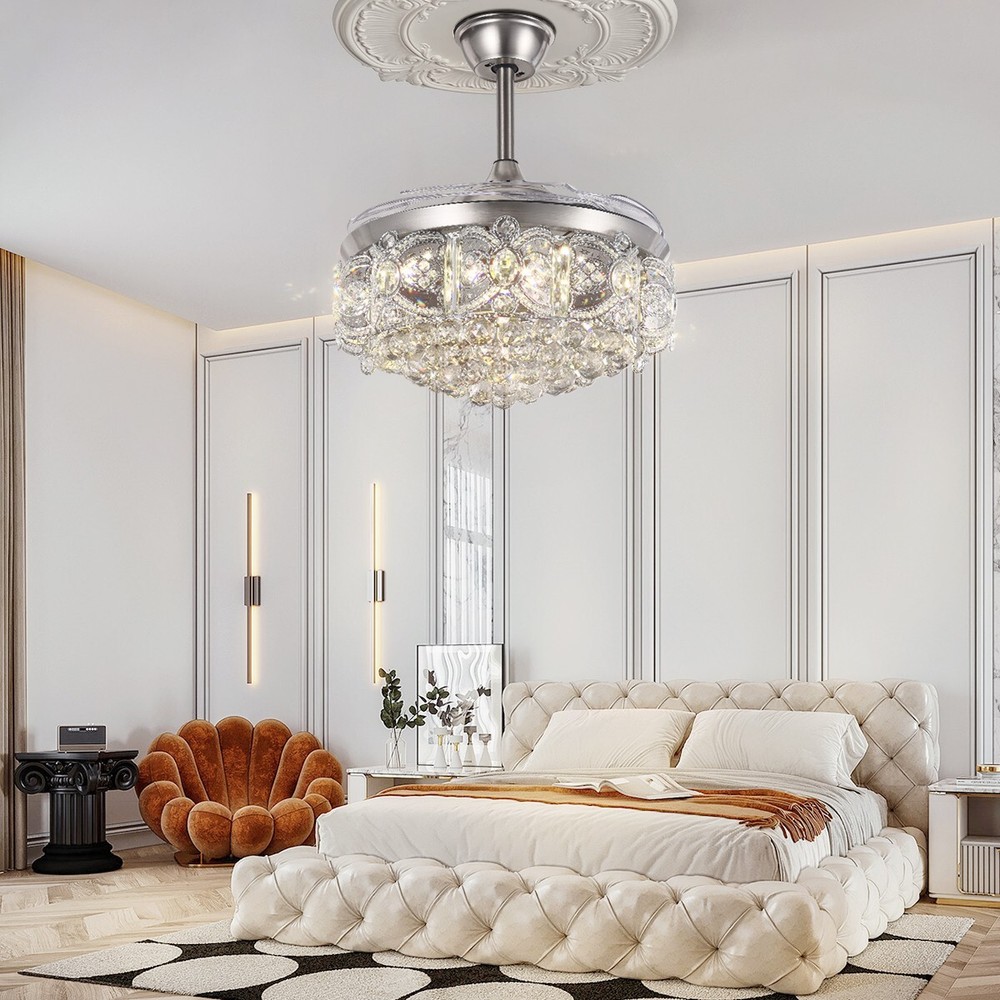 42" Ceiling Fan With Crystal Accents & Remote Control