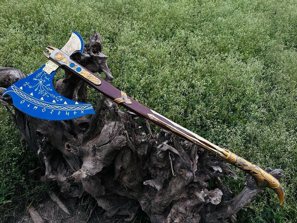 Custom Handmade Viking Forged Axe With Multi Colours