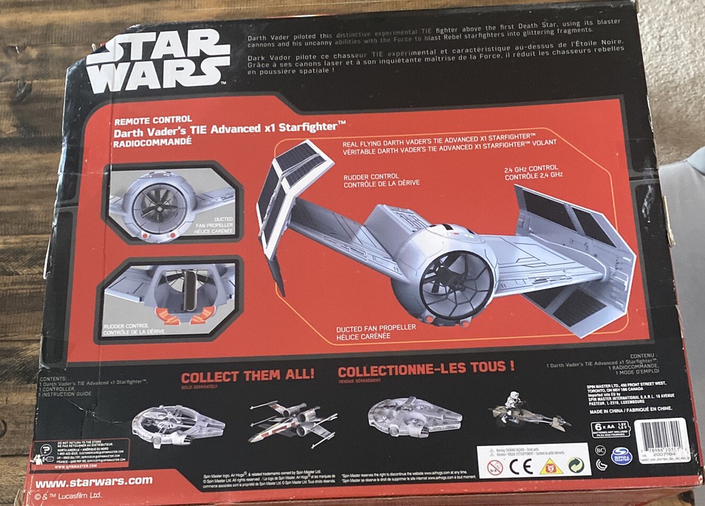 Air Hogs Star Wars Remote Control Darth Vader's TIE Advanced Starfighter #ML