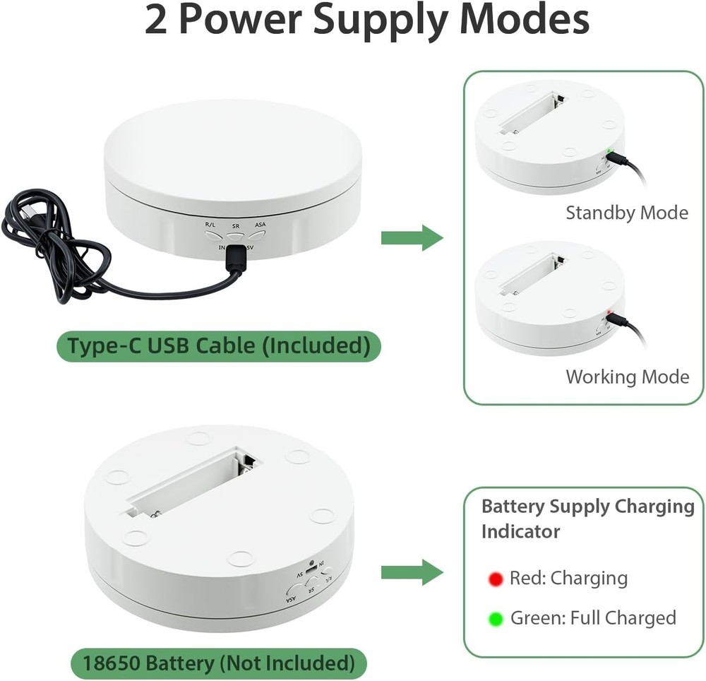 Motorized Rotating Display Stand 5.7in 360 Degree Electric Spin Turntable