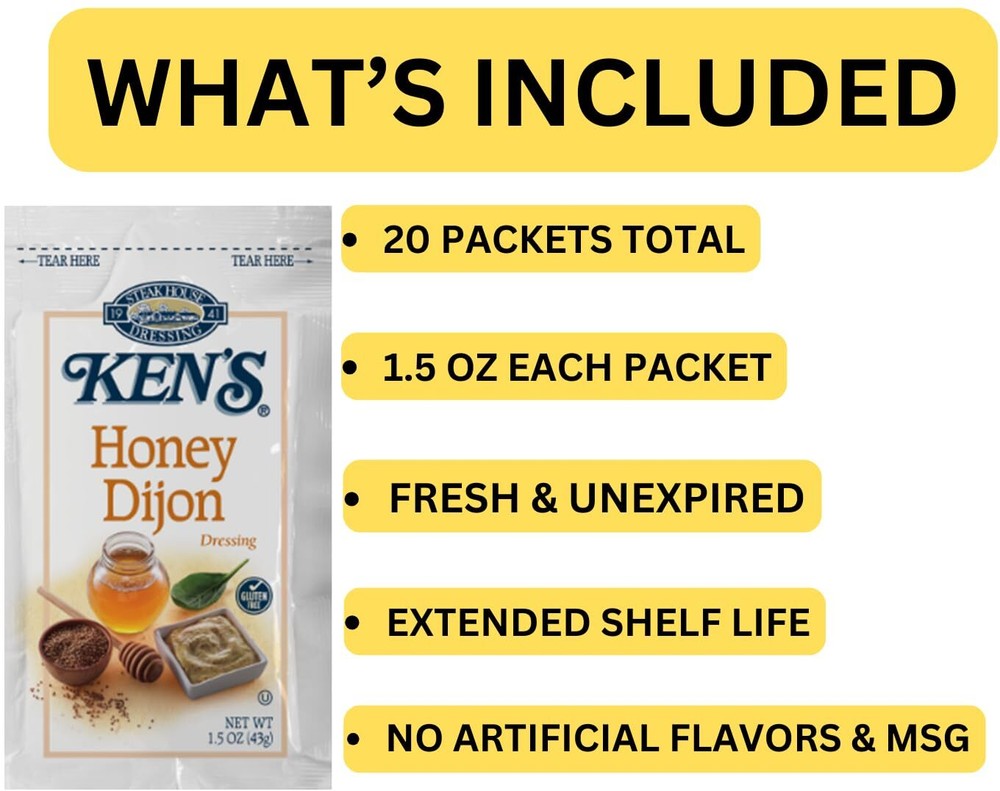 20 Count | Salad Dressing Packets | Individual Single Serve Salad Dressing