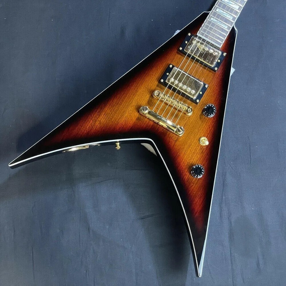 Special Fork Electric Guitar 6 Strings Sunset Color Mahogany Customization