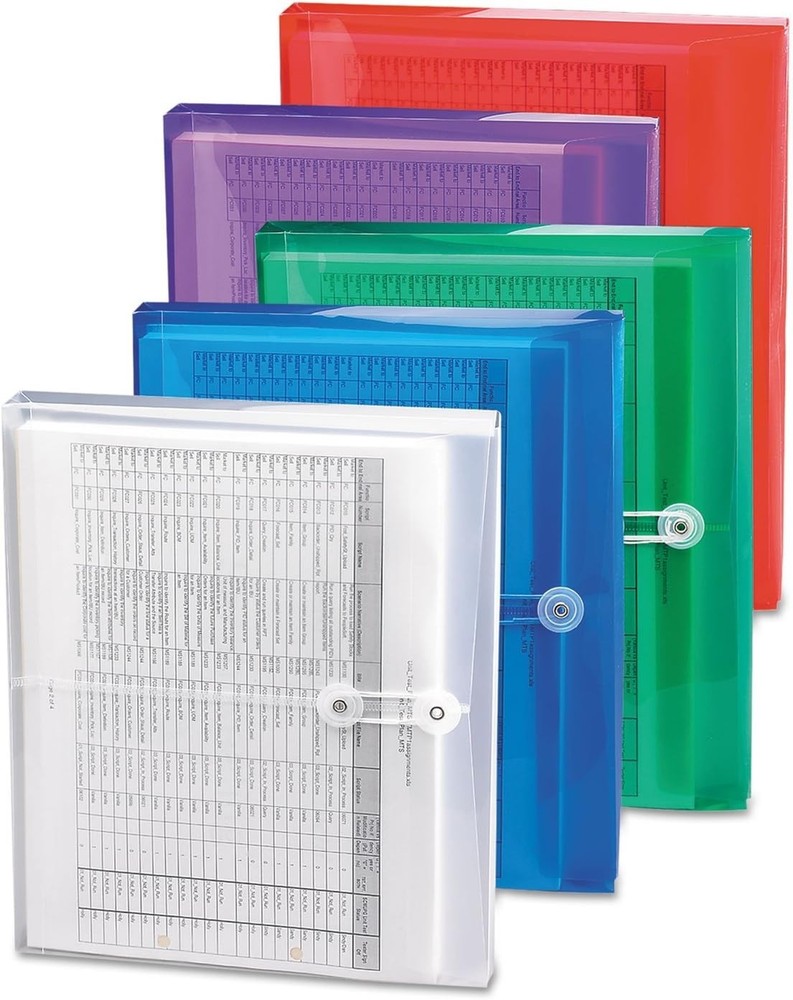 5 Blue Poly Envelopes - Tear and Water-Resistant with Secure Tie Closure