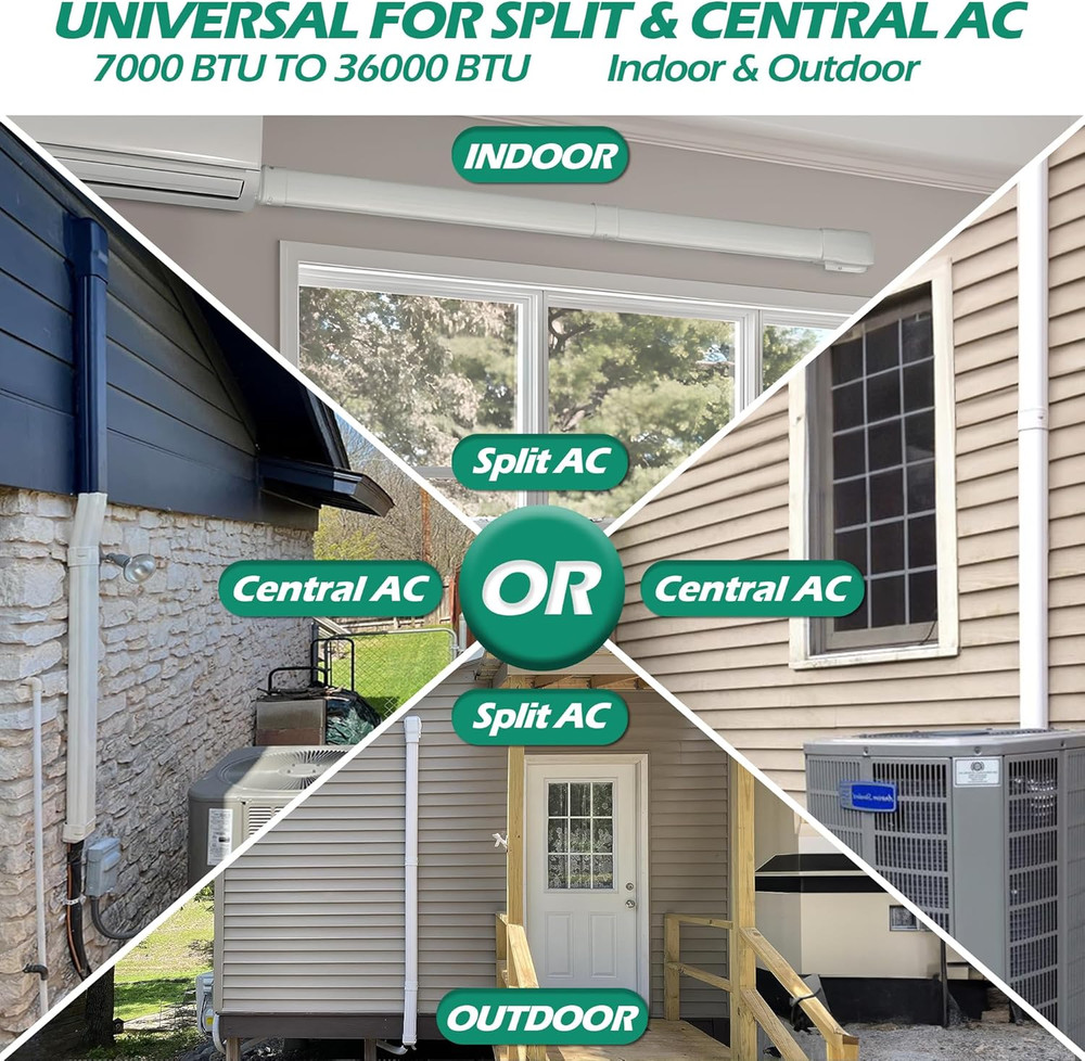 Mini Split Line Cover: 4'' 7.5 Ft Line Hide for Mini Split Air Conditioner Centr