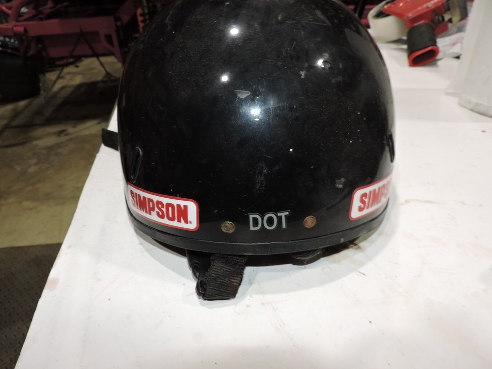 Simpson Shorty pit Helmet with visor Black Size Large Nascar DOT version