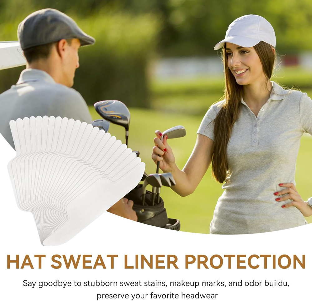 Hat Sweat Liner Shields Absorbing Pad 50 Pcs, Disposable Protector Cap Sweat ...
