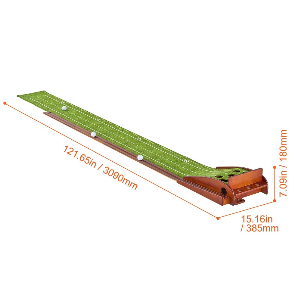 5 Hole Golf Putting Mat Indoor Training Aid Practice Green Auto Return System