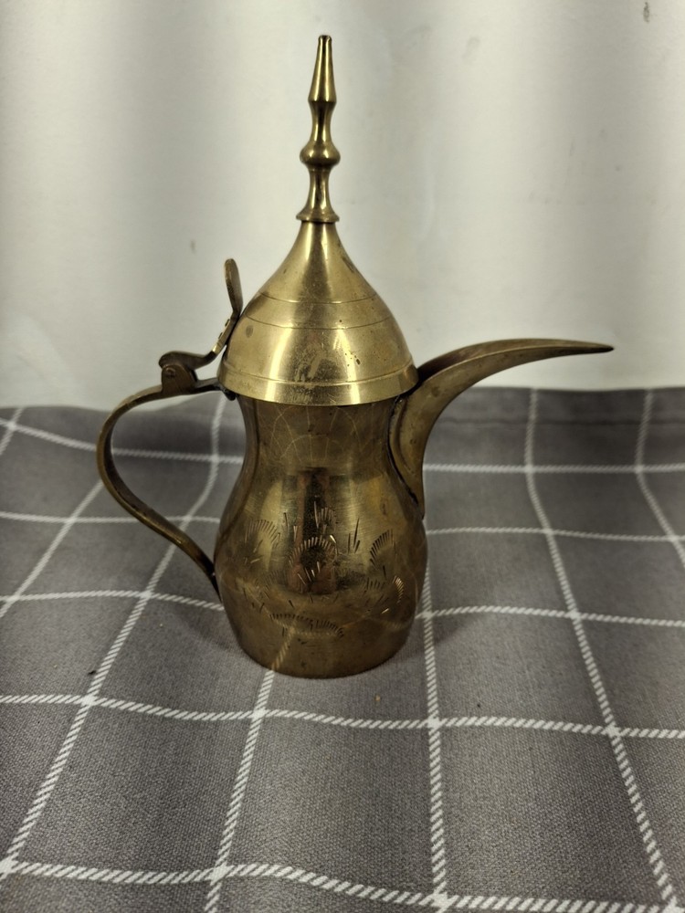 Vintage Solid Brass Middle Eastern Dallah Tea Pot